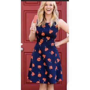 New Draper James Poppy Love Circle Navy Floral Dress Size 6